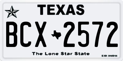TX license plate BCX2572