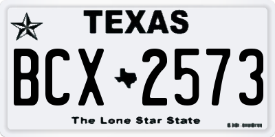 TX license plate BCX2573