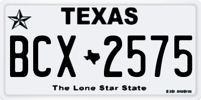 TX license plate BCX2575