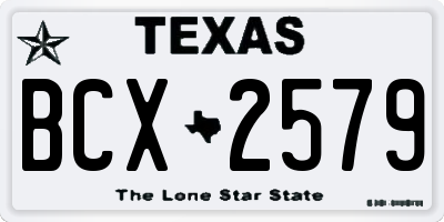 TX license plate BCX2579