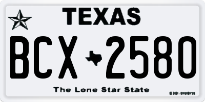 TX license plate BCX2580