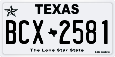 TX license plate BCX2581