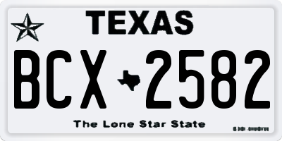 TX license plate BCX2582