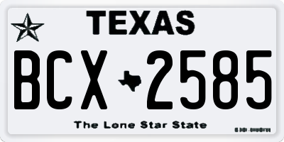 TX license plate BCX2585