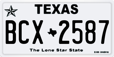 TX license plate BCX2587