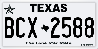 TX license plate BCX2588