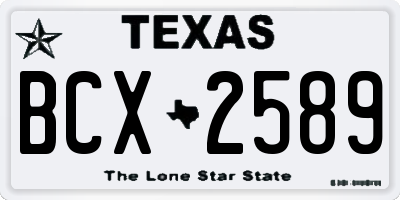 TX license plate BCX2589