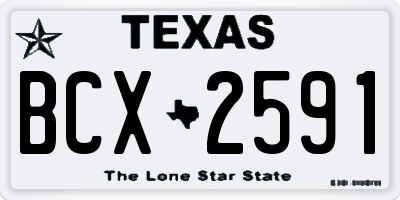 TX license plate BCX2591