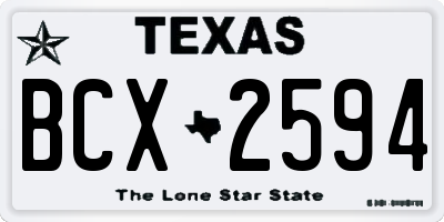 TX license plate BCX2594