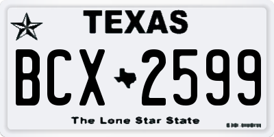 TX license plate BCX2599