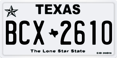 TX license plate BCX2610