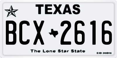 TX license plate BCX2616