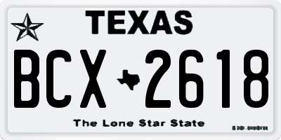 TX license plate BCX2618