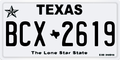 TX license plate BCX2619