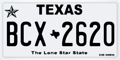 TX license plate BCX2620