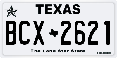 TX license plate BCX2621