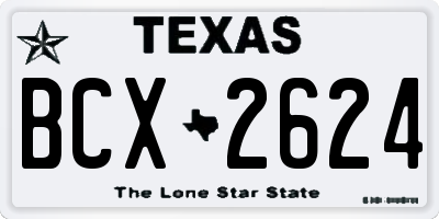 TX license plate BCX2624