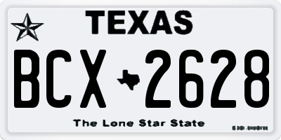 TX license plate BCX2628