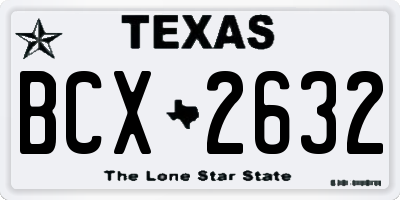 TX license plate BCX2632