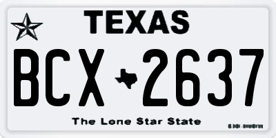 TX license plate BCX2637