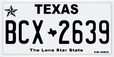 TX license plate BCX2639