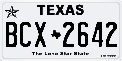 TX license plate BCX2642