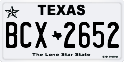 TX license plate BCX2652