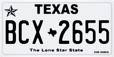 TX license plate BCX2655