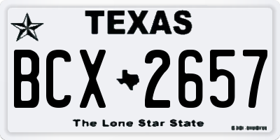 TX license plate BCX2657