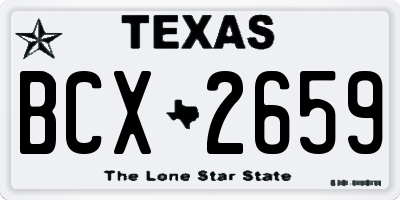 TX license plate BCX2659