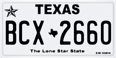 TX license plate BCX2660