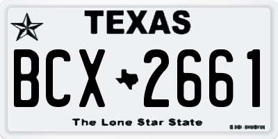 TX license plate BCX2661