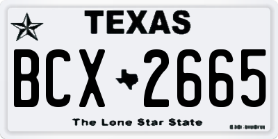 TX license plate BCX2665