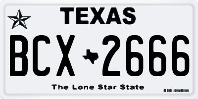 TX license plate BCX2666