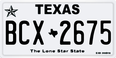TX license plate BCX2675