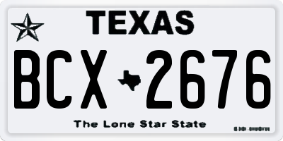 TX license plate BCX2676