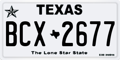 TX license plate BCX2677