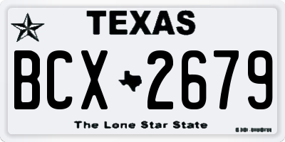 TX license plate BCX2679