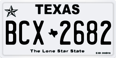 TX license plate BCX2682