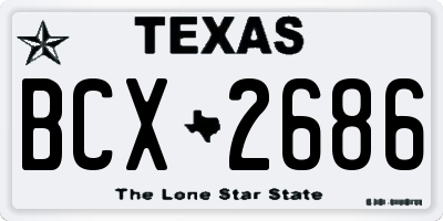 TX license plate BCX2686