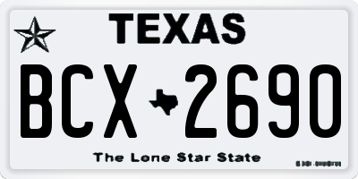 TX license plate BCX2690