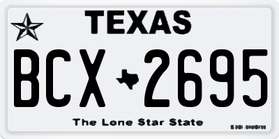 TX license plate BCX2695