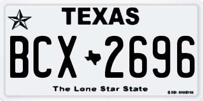 TX license plate BCX2696