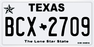 TX license plate BCX2709