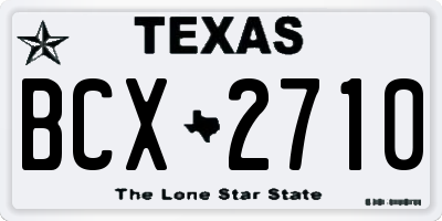 TX license plate BCX2710