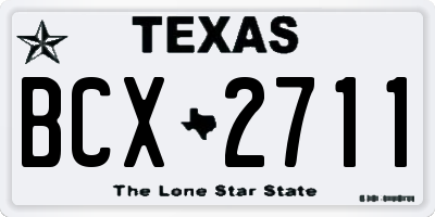 TX license plate BCX2711