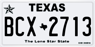 TX license plate BCX2713