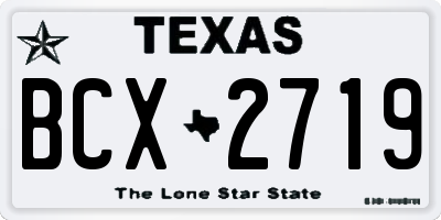 TX license plate BCX2719