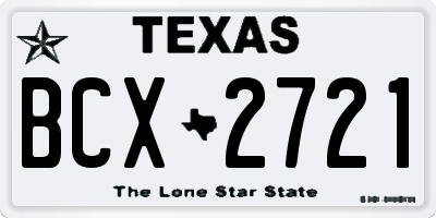 TX license plate BCX2721