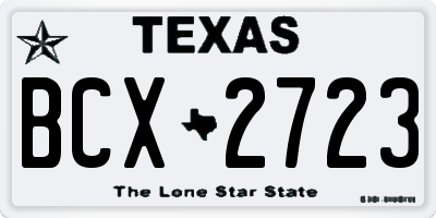 TX license plate BCX2723